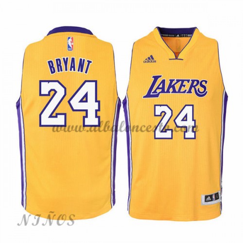 NBA Baratas Lakers Niños 2015-16 Kobe Bryant 24# Gold Home